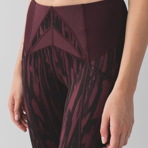 Lululemon Exquisite Crop Leggings Womens 6 NO TAG Painted Bordeaux Active Pant - Picture 2 of 14